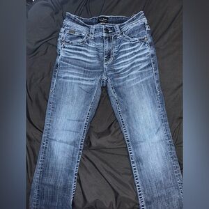 Buckle Stylish Blue Denim Jeans bootcut